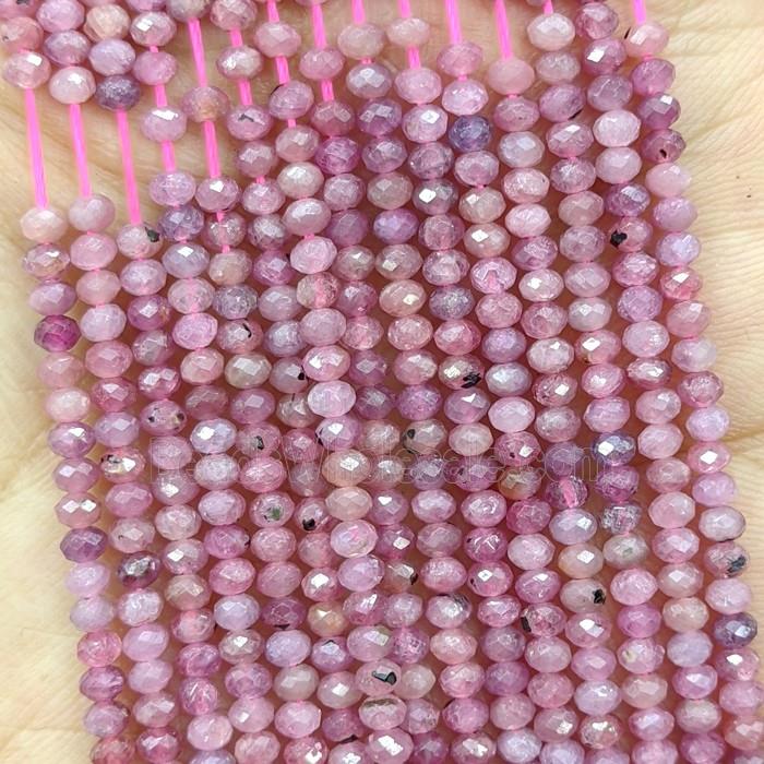 Natural Ruby Beads Red Faceted Rondelle