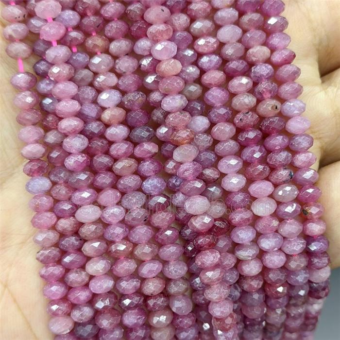 Natural Ruby Beads AA-Grade Red Faceted Rondelle