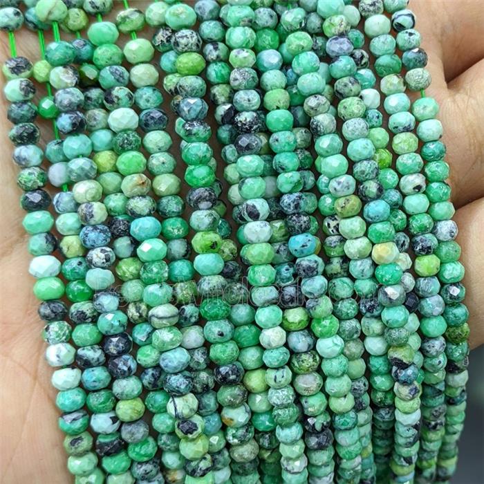 Natural Variscite Beads Beads Green Faceted Rondelle