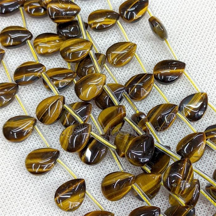 Natural Tiger Eye Stone Teardrop Beads Topdrilled