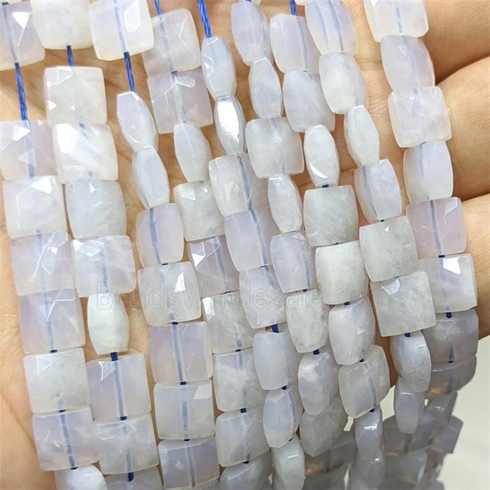 Natural Blue Scorolite Beads Faceted Square