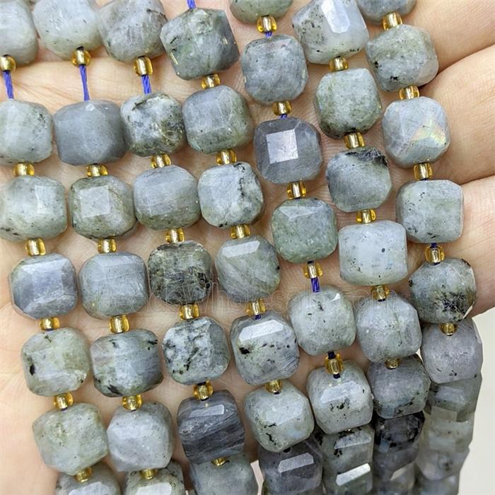 Natural Labradorite Beads Faceted Cube