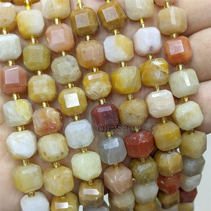Natural Yellow Aventurine Beads Faceted Cube