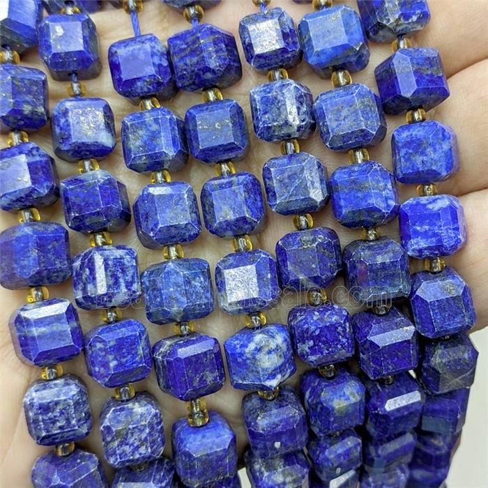 Natural Blue Lapis Lazuli Beads Faceted Cube