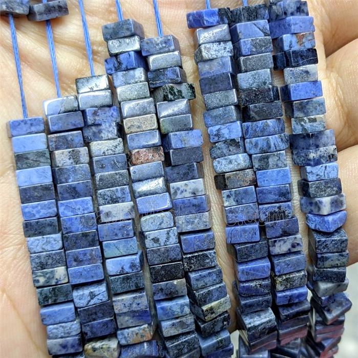 Natural Blue Dumortierite Square Beads
