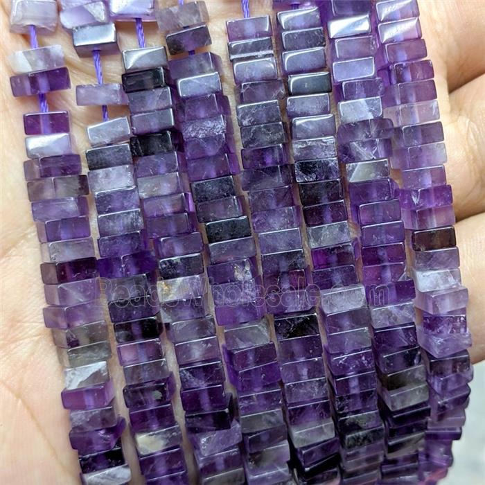 Natural Purple Amethyst Square Beads