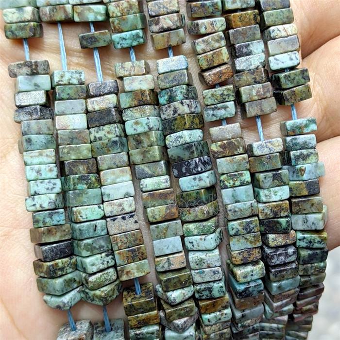 Natural African Turquoise Square Beads