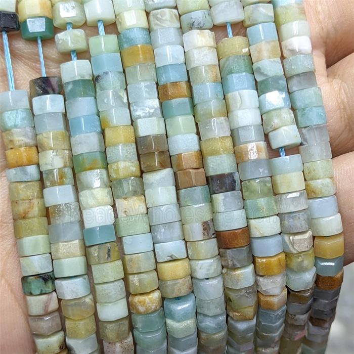 Natural Chinese Amazonite Hexagon Beads Multicolor