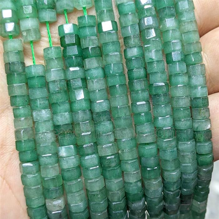 Natural Green Aventurine Hexagon Beads
