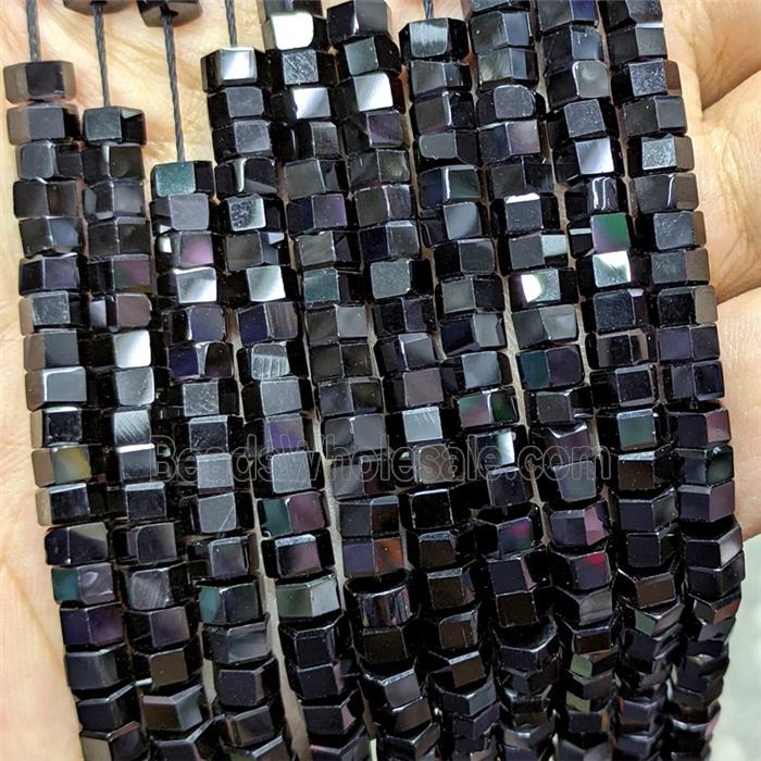 Natural Black Obsidian Hexagon Beads