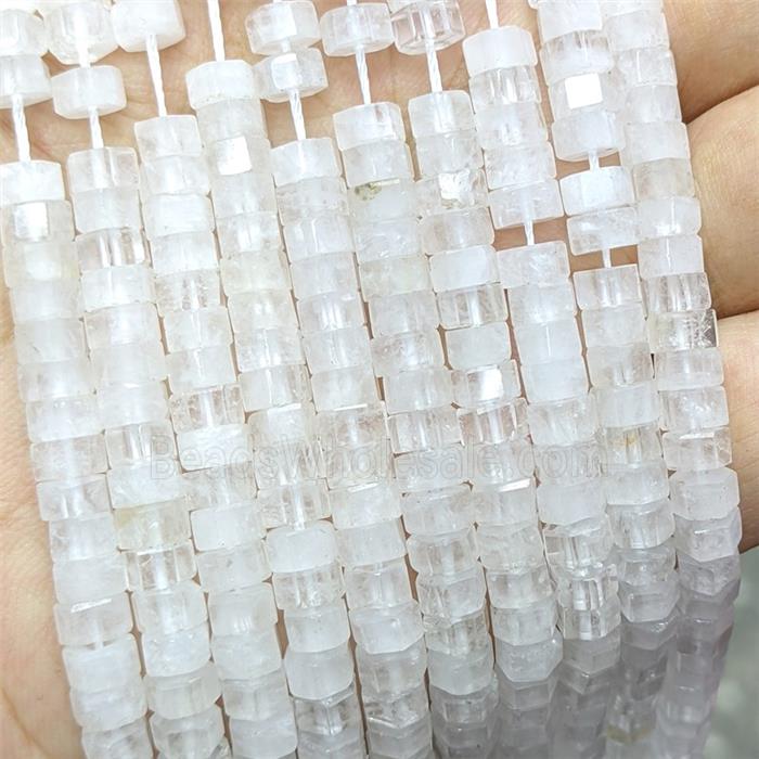 Natural Clear Crystal Quartz Hexagon Beads