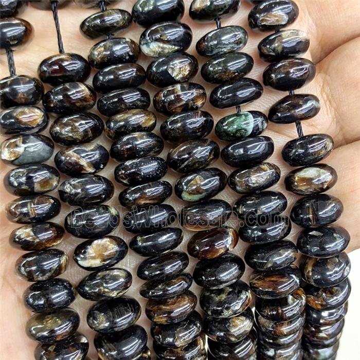 Natural Brazilian Biotite Beads GoldenBlack Smooth Rondelle