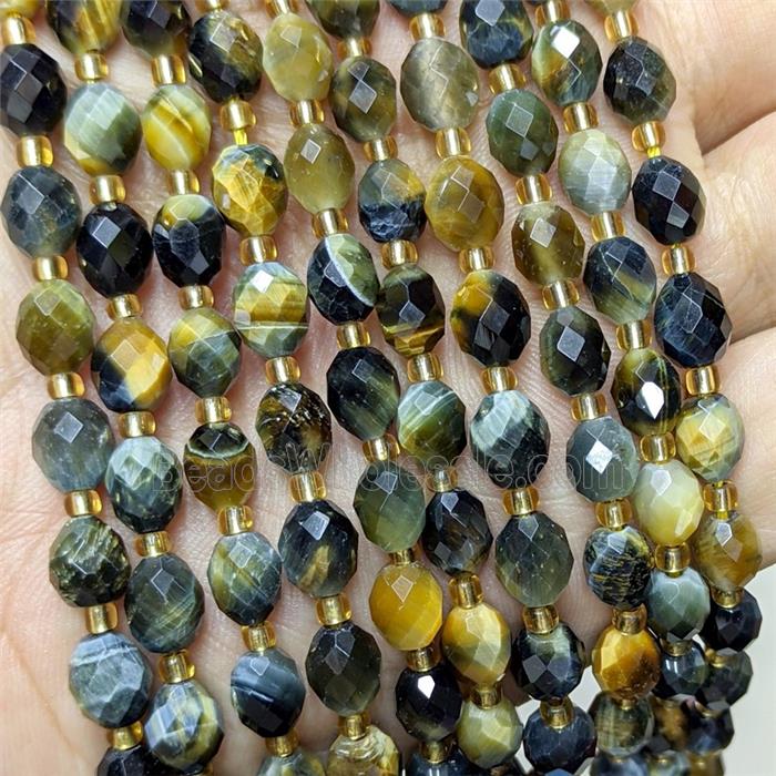 Fancy Tiger Eye Stone Beads Faceted Rice