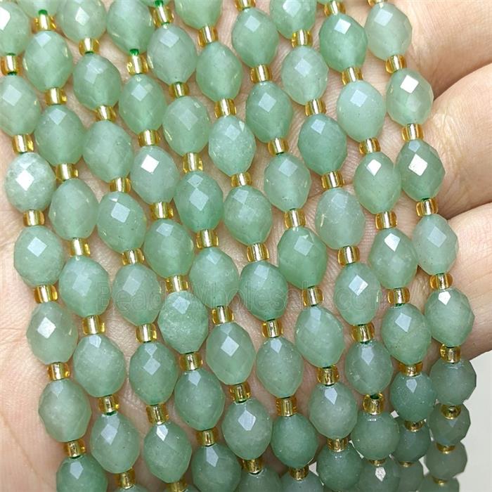 Natural Green Aventurine Beads Faceted Rice