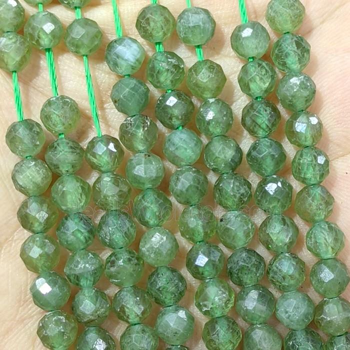 Natural Green Apatite Beads Faceted Round