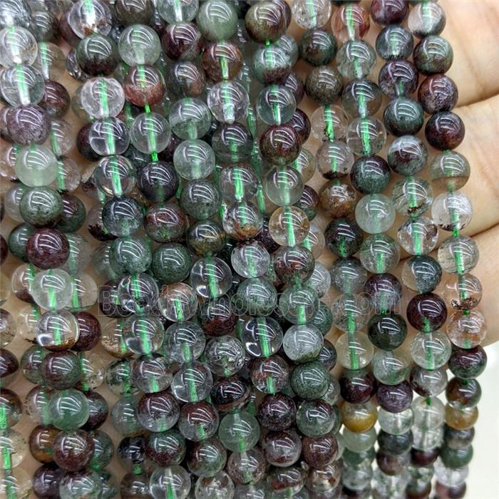 Natural Green Chlorite Quartz Beads Smooth Round