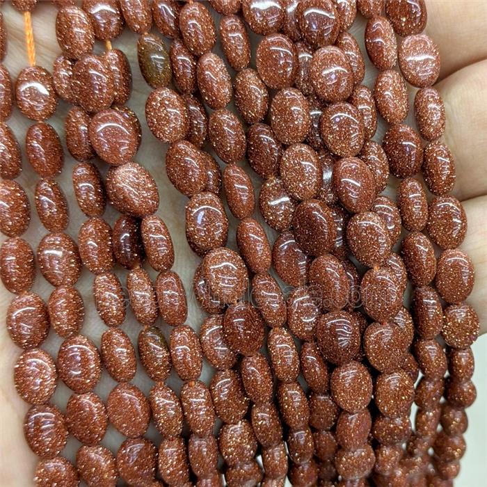 Golden Sandstone Oval Beads
