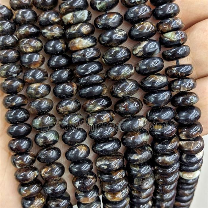 Natural Brazilian Biotite Beads Black B-Grade Smooth Rondelle