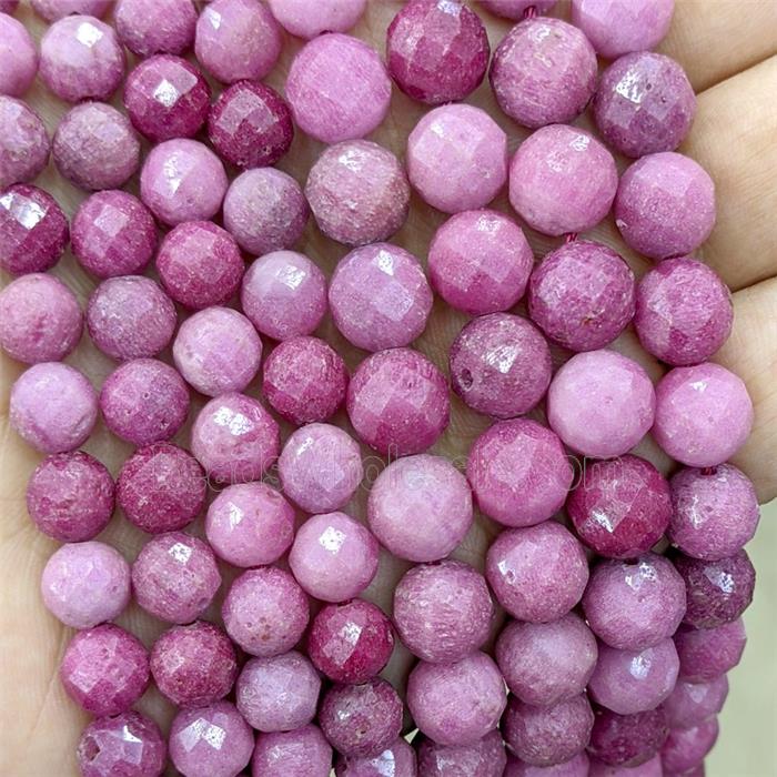 Natural Ruby Beads Faceted Round