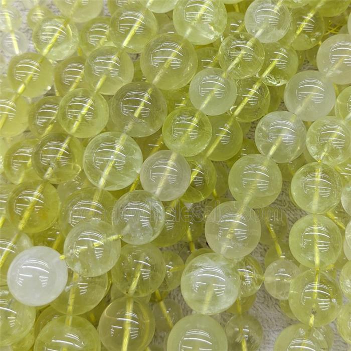 Natural Lemon Quartz Beads A-Grade Smooth Round Olive