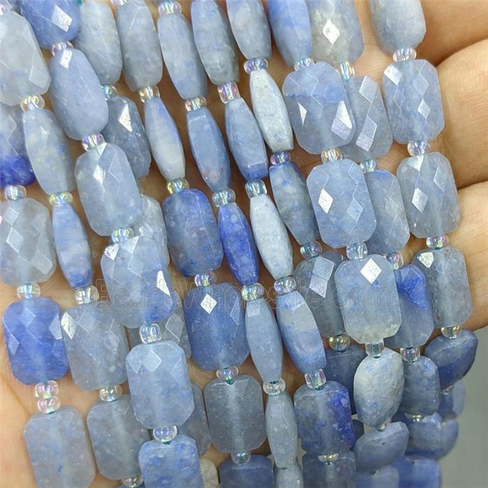 Natural Blue Aventurine Beads Faceted Rectangle
