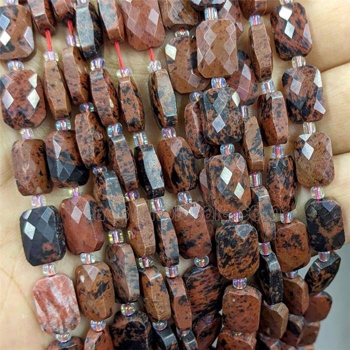 Natural Autumn Jasper Beads Faceted Rectangle