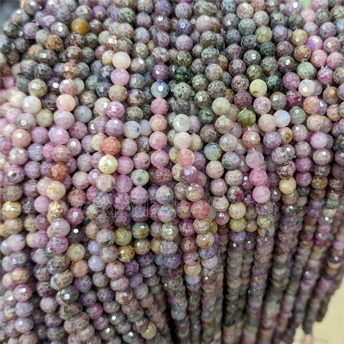 Natural Ruby Beads Faceted Round