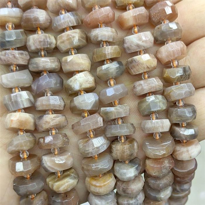 Natural Sunstone Beads Faceted Rondelle