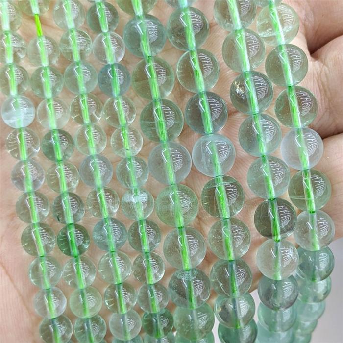 Natural Green Fluorite Beads Smooth Round