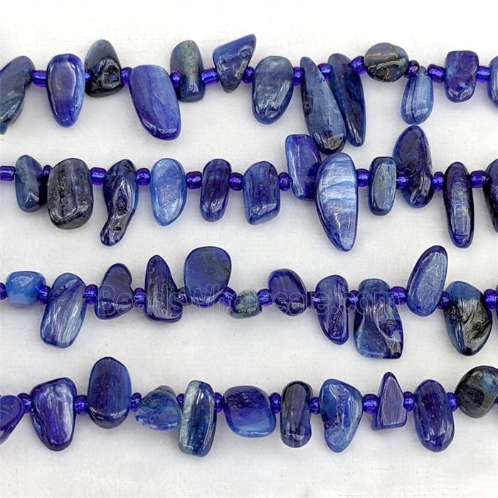 Natural Blue Kyanite Chips Beads Freeform Topdrilled