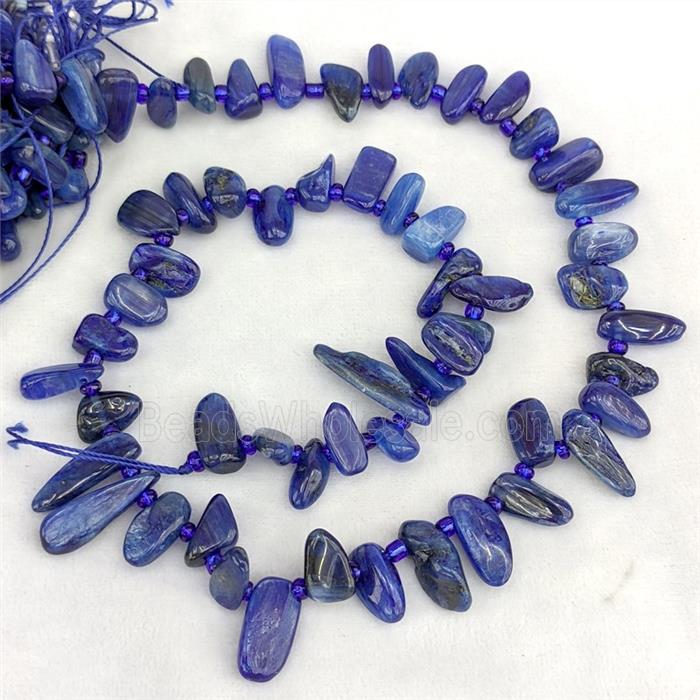Natural Blue Kyanite Chips Beads Freeform Topdrilled