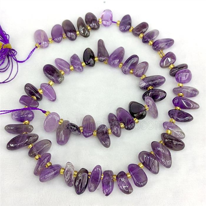 Natural Purple Amethyst Chips Beads Freeform Topdrilled