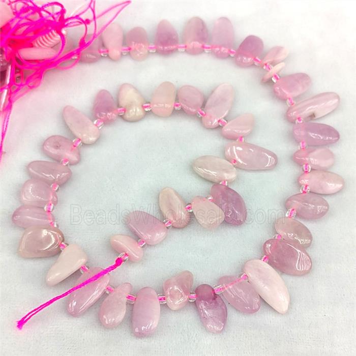 Natural Kunzite Chips Beads Freeform Topdrilled
