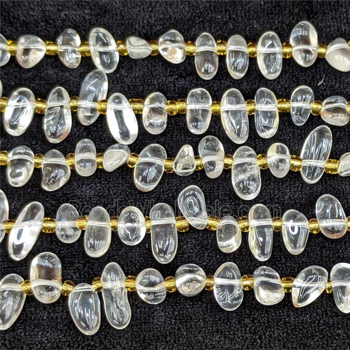 Natural Clear Quartz Chips Beads Freeform Topdrilled