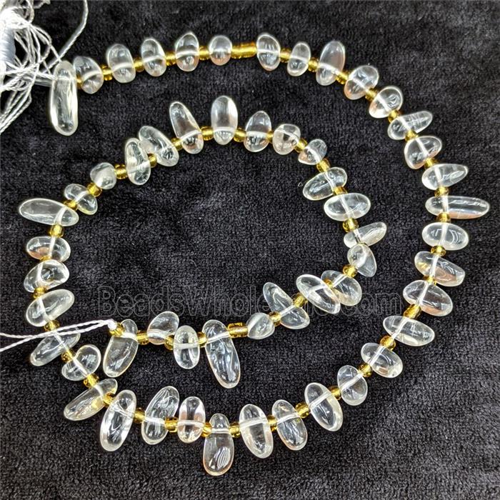 Natural Clear Quartz Chips Beads Freeform Topdrilled