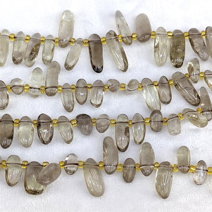 Smoky Quartz Chips Beads Freeform Topdrilled