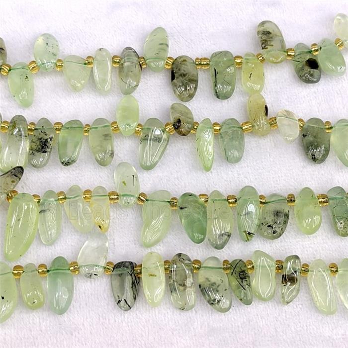 Natural Green Prehnite Chips Beads Freeform Topdrilled