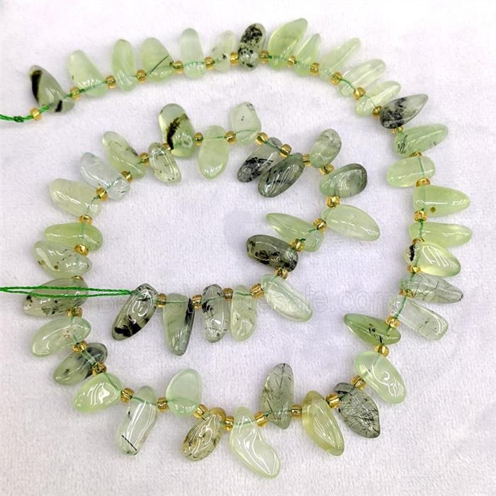 Natural Green Prehnite Chips Beads Freeform Topdrilled