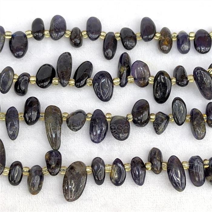 Iolite Chips Beads Inkblue Freeform Topdrilled
