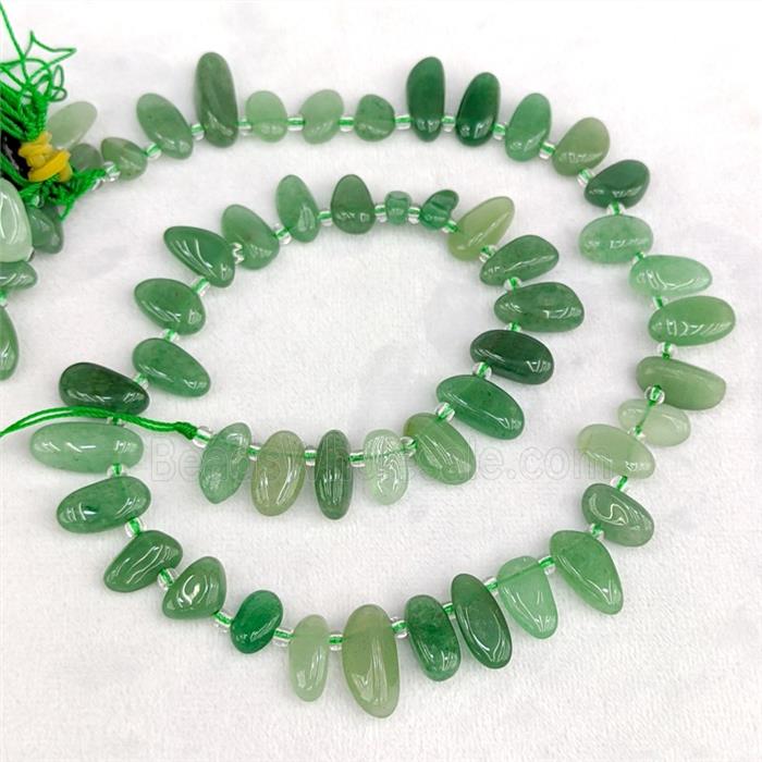 Natural Green Aventurine Chips Beads Freeform Topdrilled