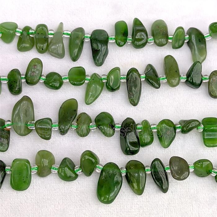 Natural Canadian Chrysoprase Chips Beads Freeform Topdrilled