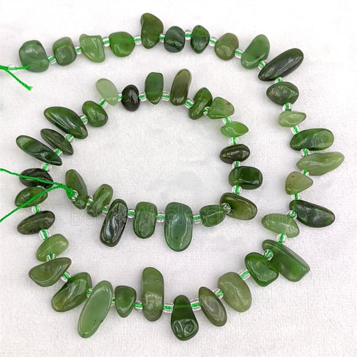 Natural Canadian Chrysoprase Chips Beads Freeform Topdrilled
