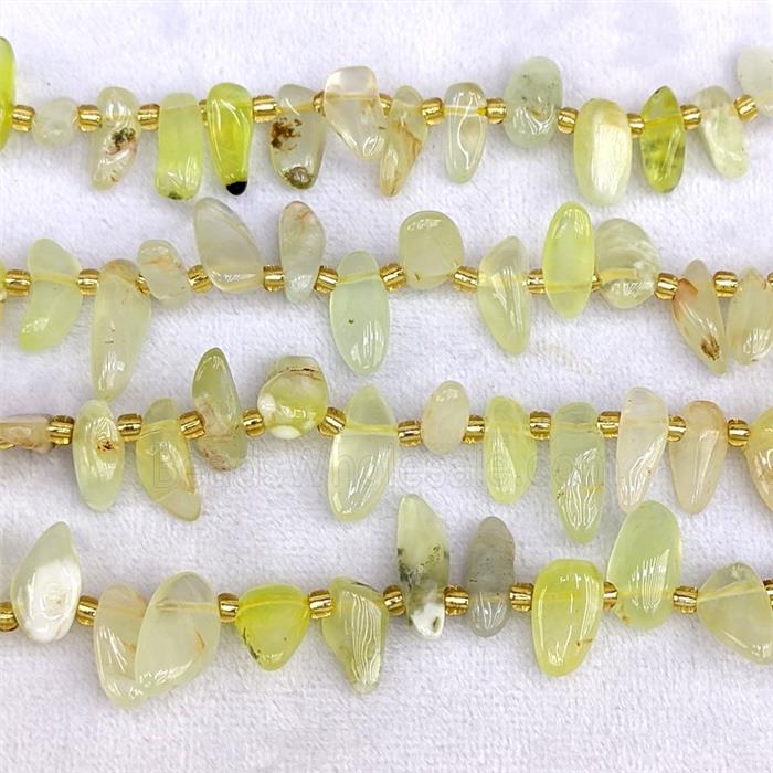 Natural Olive Prehnite Chips Beads Freeform Topdrilled