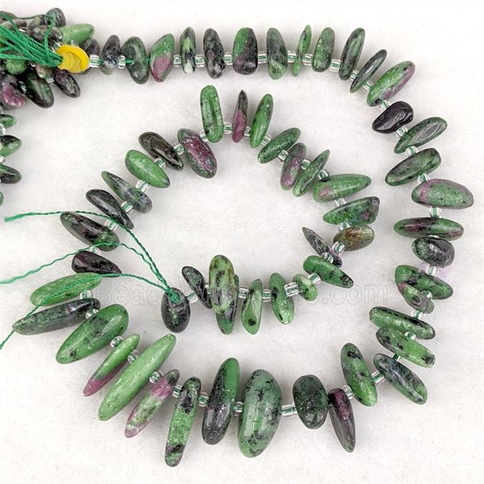 Natural Zoisite Chips Beads Green Freeform Topdrilled