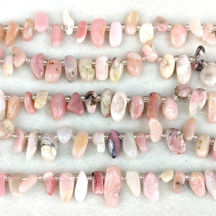 Natural Pink Opal Chips Beads Freeform Topdrilled