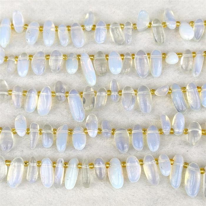 White Opalite Chips Beads Freeform Topdrilled