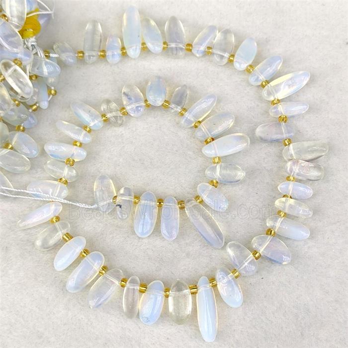 White Opalite Chips Beads Freeform Topdrilled