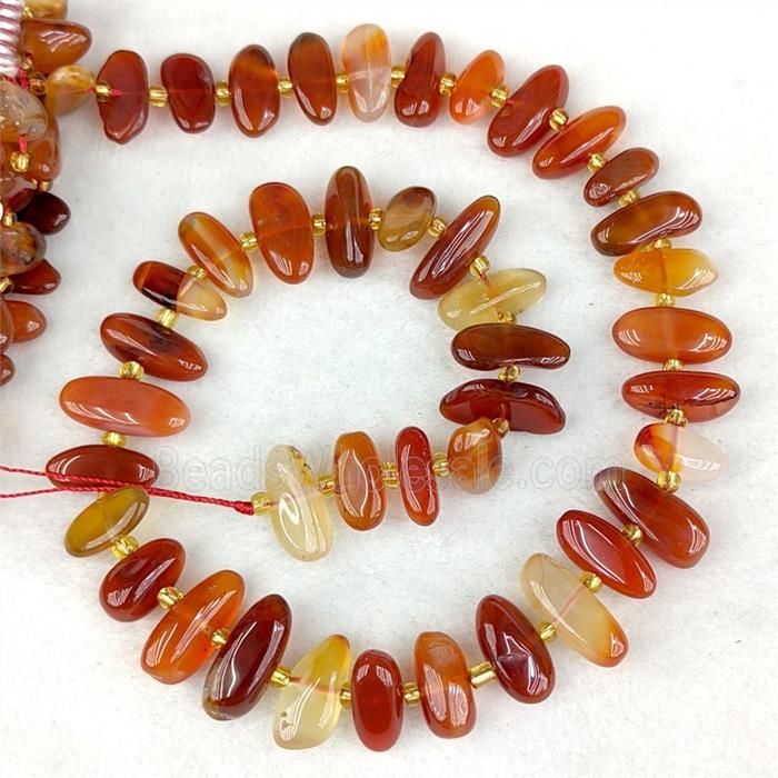 Natural Red Carnelian Agate Chips Beads Freeform