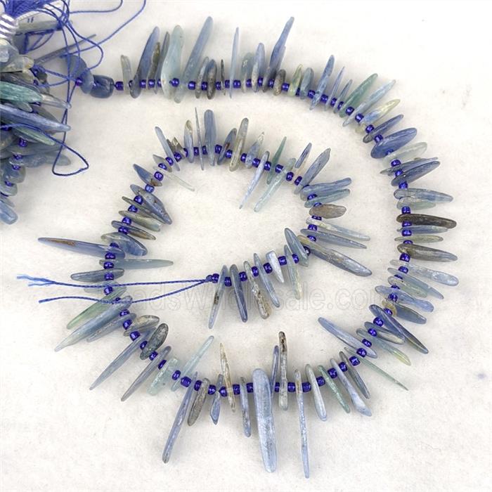 Natural Blue Kyanite Chips Beads Freeform Topdrilled