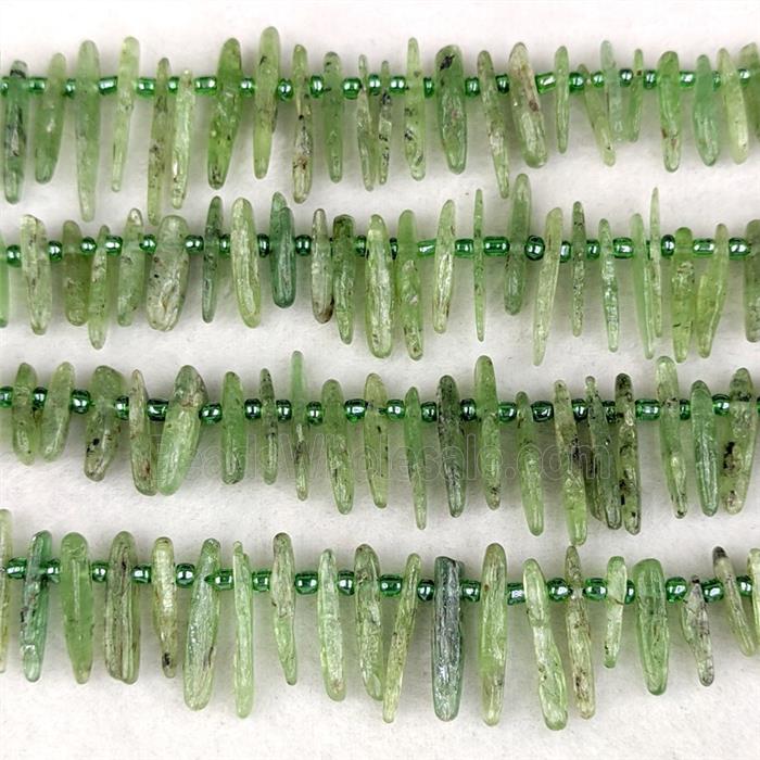 Natural Green Kyanite Chips Beads Freeform Topdrilled